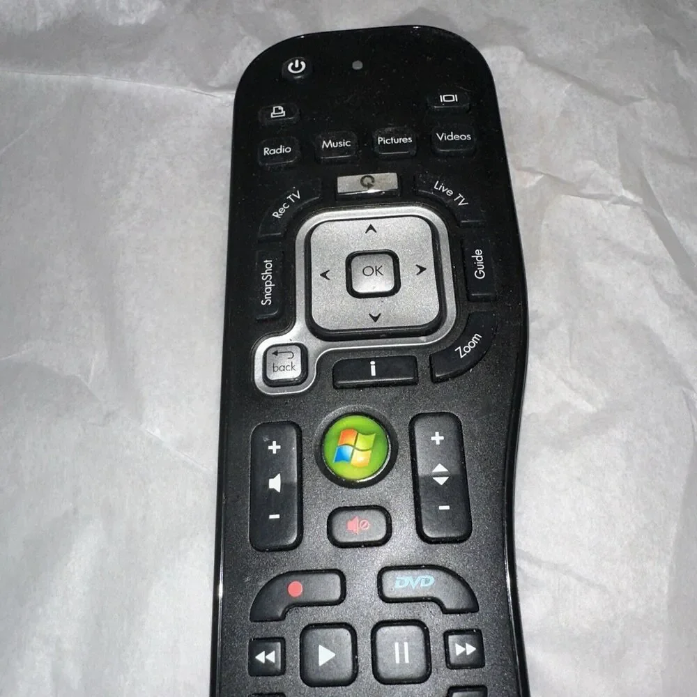 HP Remote Control Black Model TSGH-IR01 For TV Windows Media Center Tested